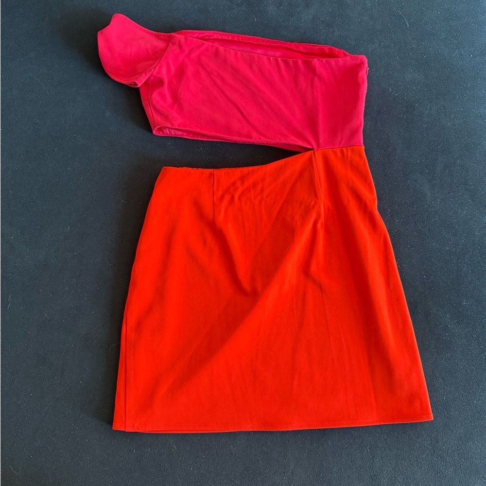 Color Block Red and Pink Women's Dress